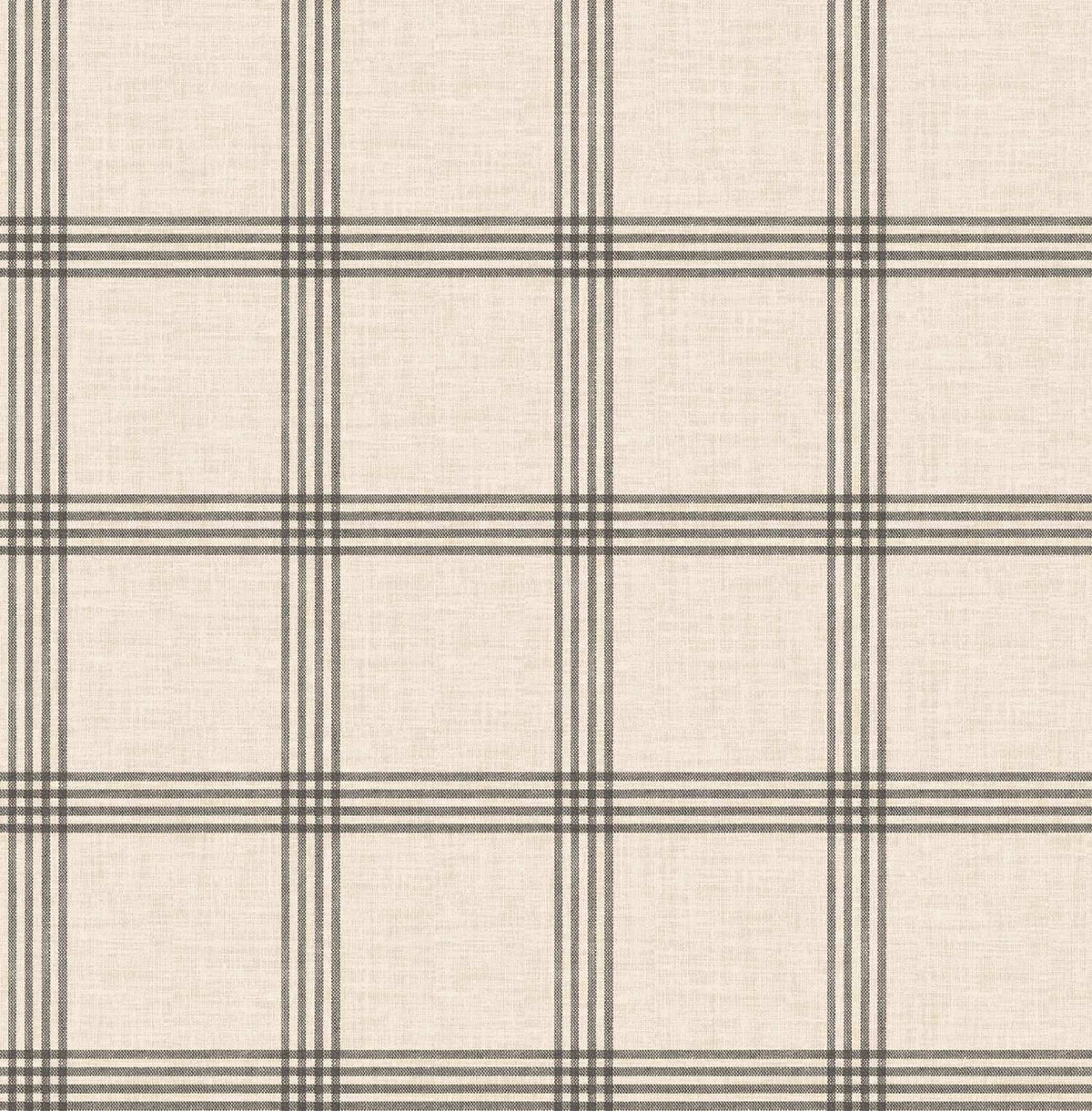 Chesapeake Plaid & Stripe Twain Wallpaper - Black