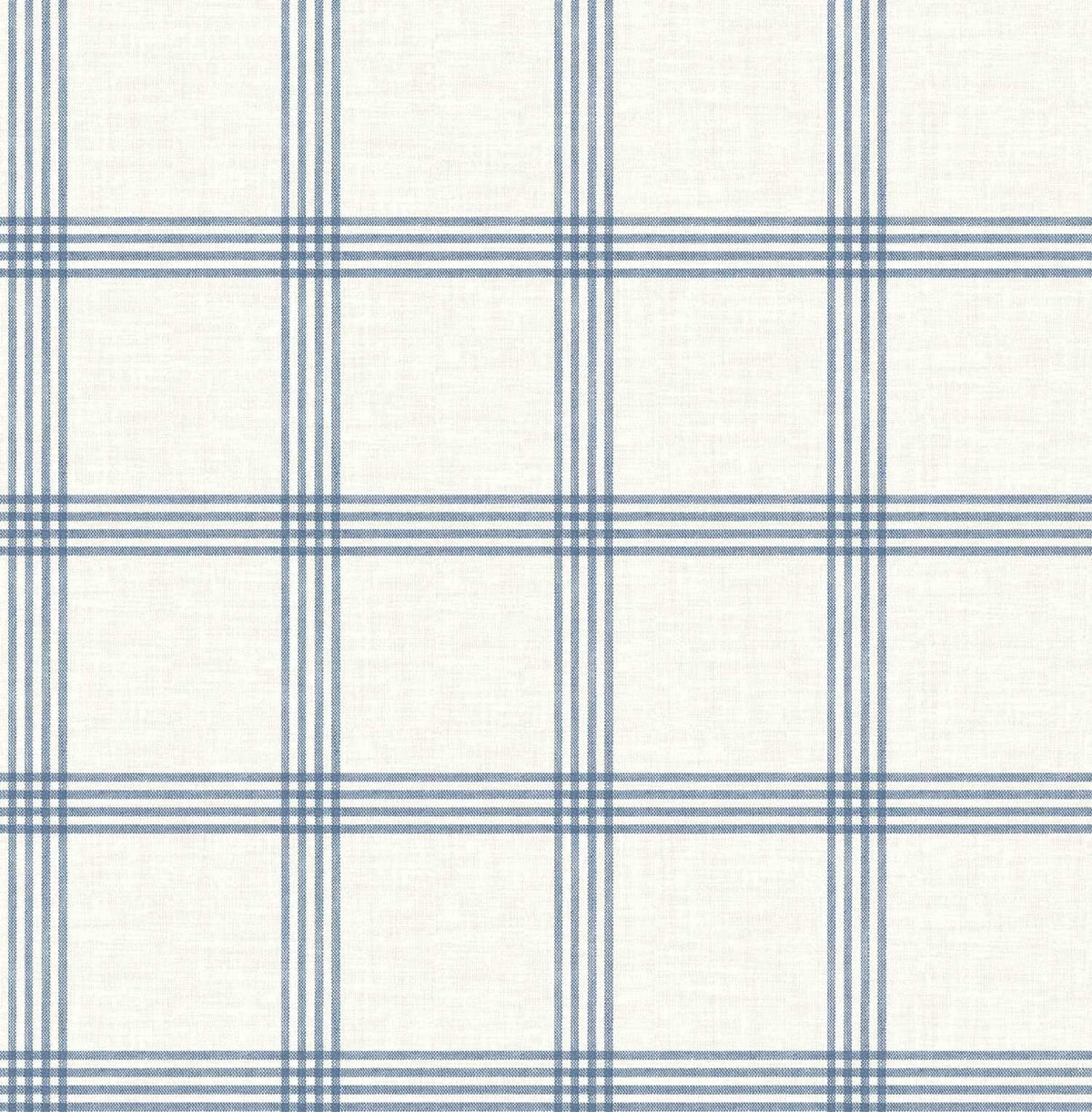 Chesapeake Plaid & Stripe Twain Wallpaper Sample - Denim