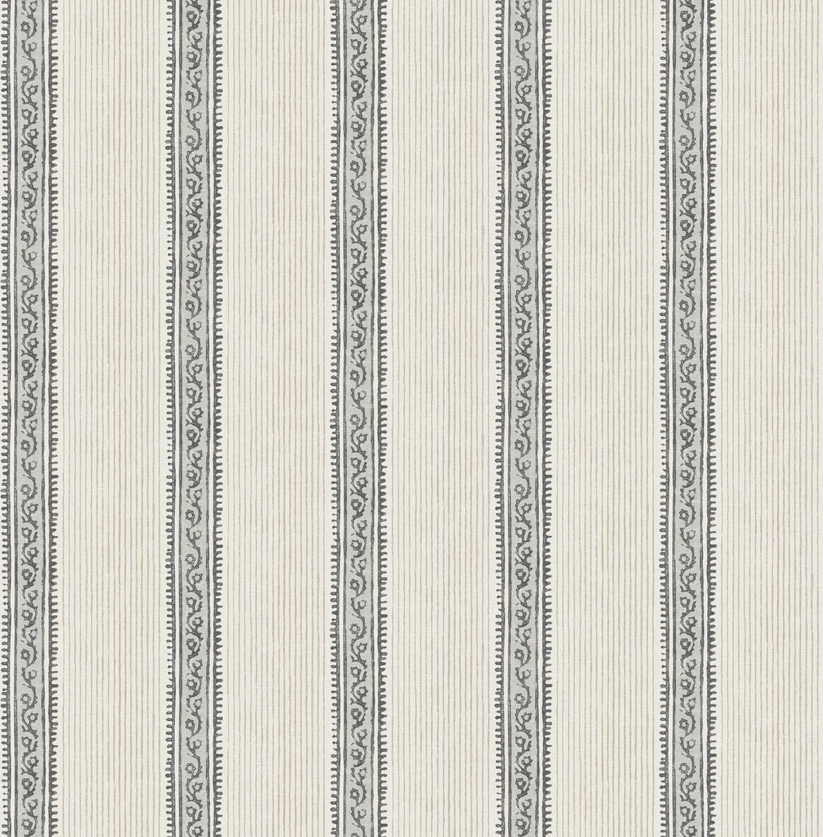 Chesapeake Plaid & Stripe Mandevilla Wallpaper Sample - Black