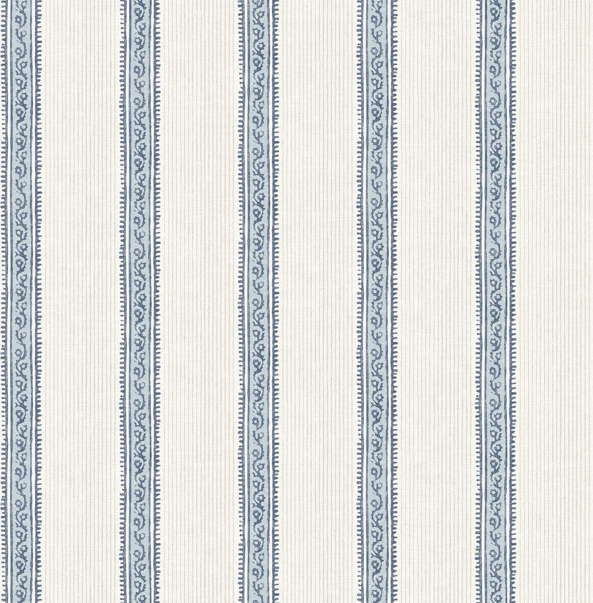 Chesapeake Plaid & Stripe Mandevilla Wallpaper - Blue