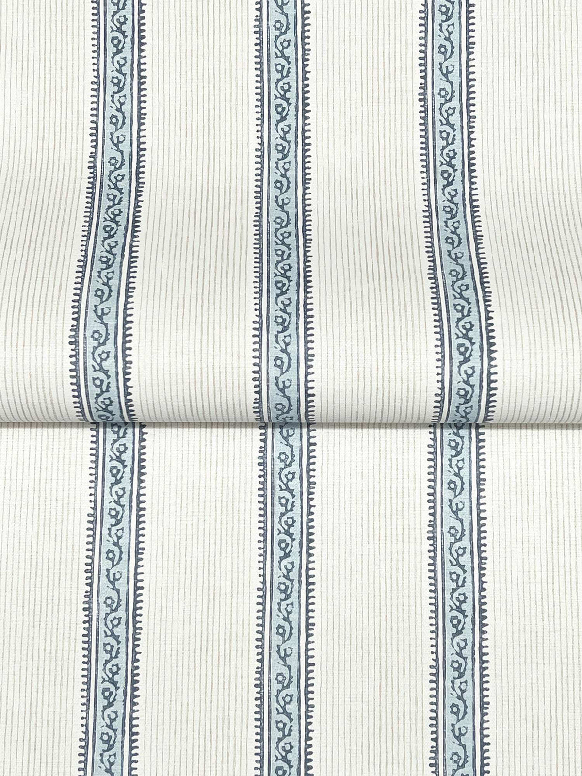 Chesapeake Plaid & Stripe Mandevilla Wallpaper - Blue