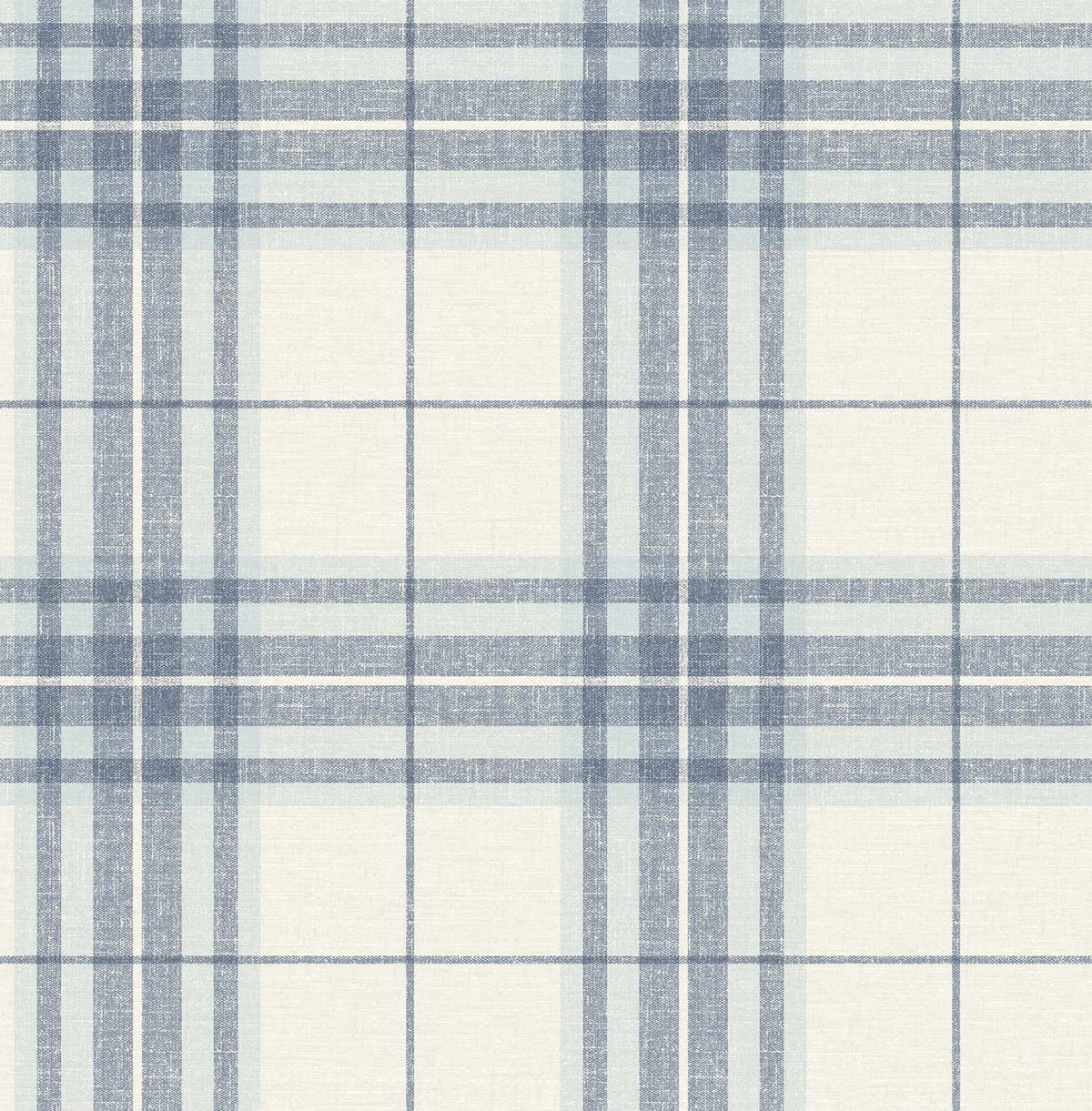 Chesapeake Plaid & Stripe Cabin Check Wallpaper Sample - Blue