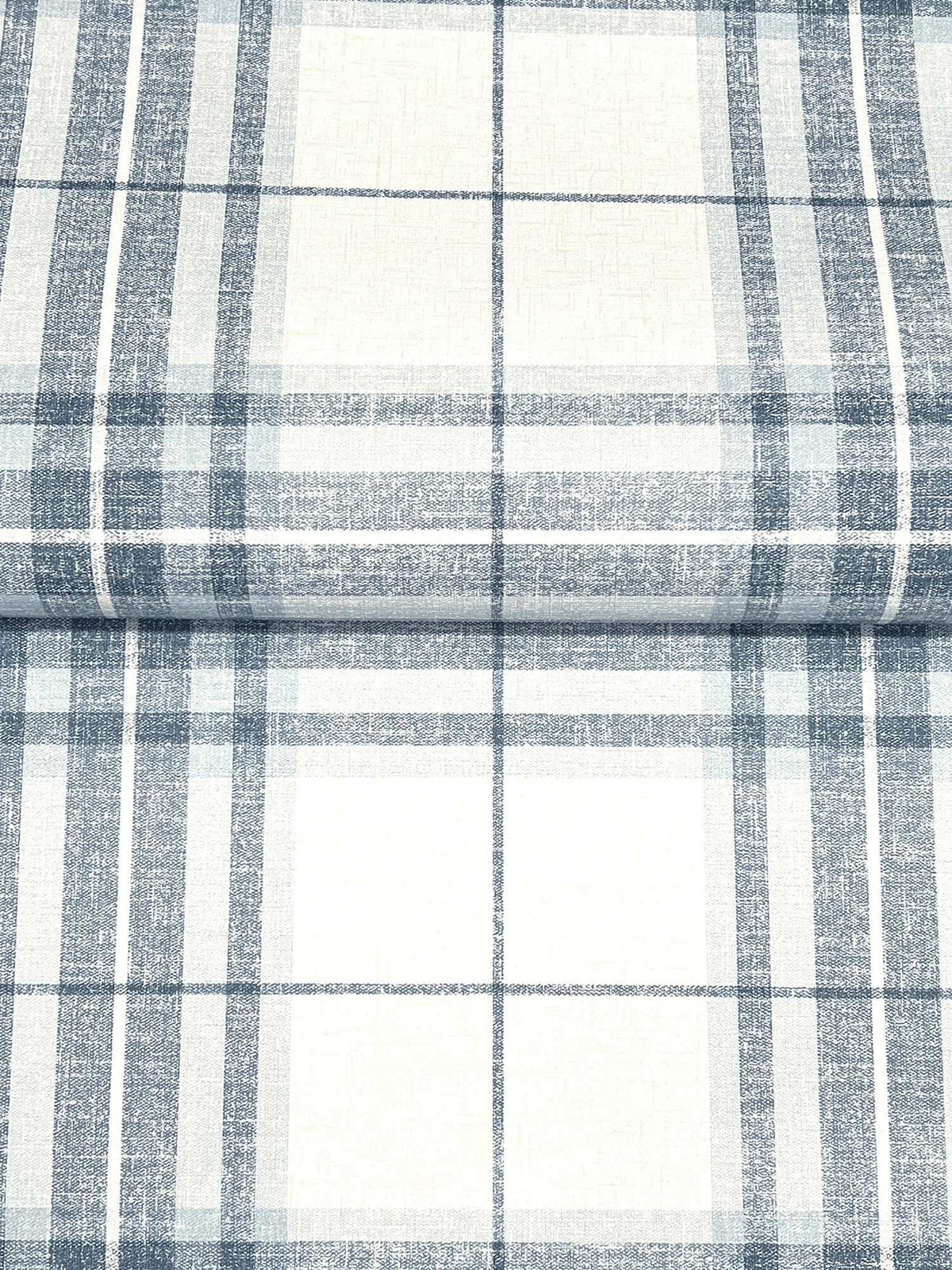 Chesapeake Plaid & Stripe Cabin Check Wallpaper Sample - Blue