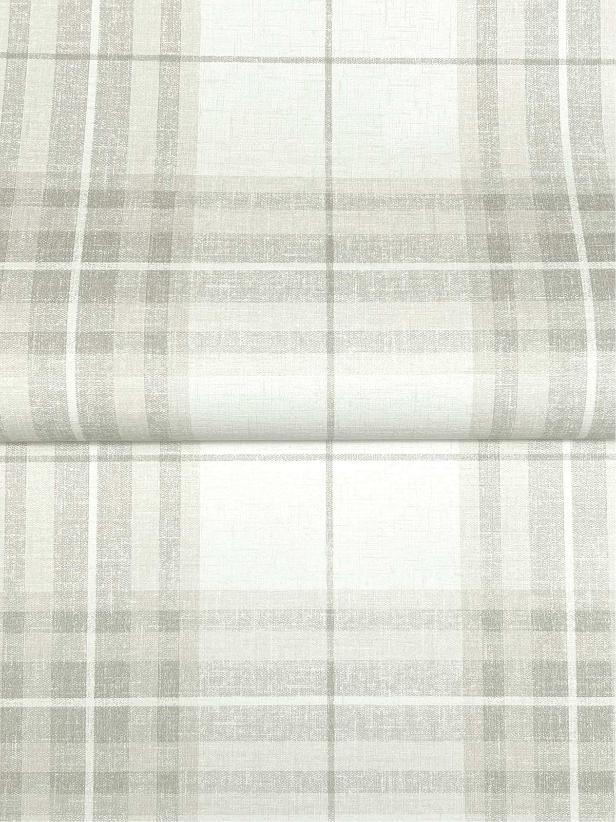 Chesapeake Plaid & Stripe Cabin Check Wallpaper Sample - Gray