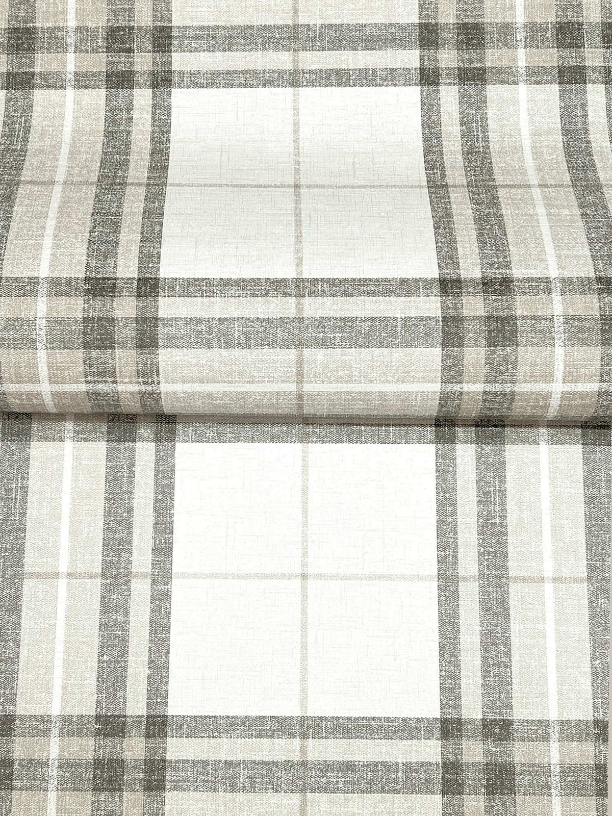 Chesapeake Plaid & Stripe Cabin Check Wallpaper - Charcoal