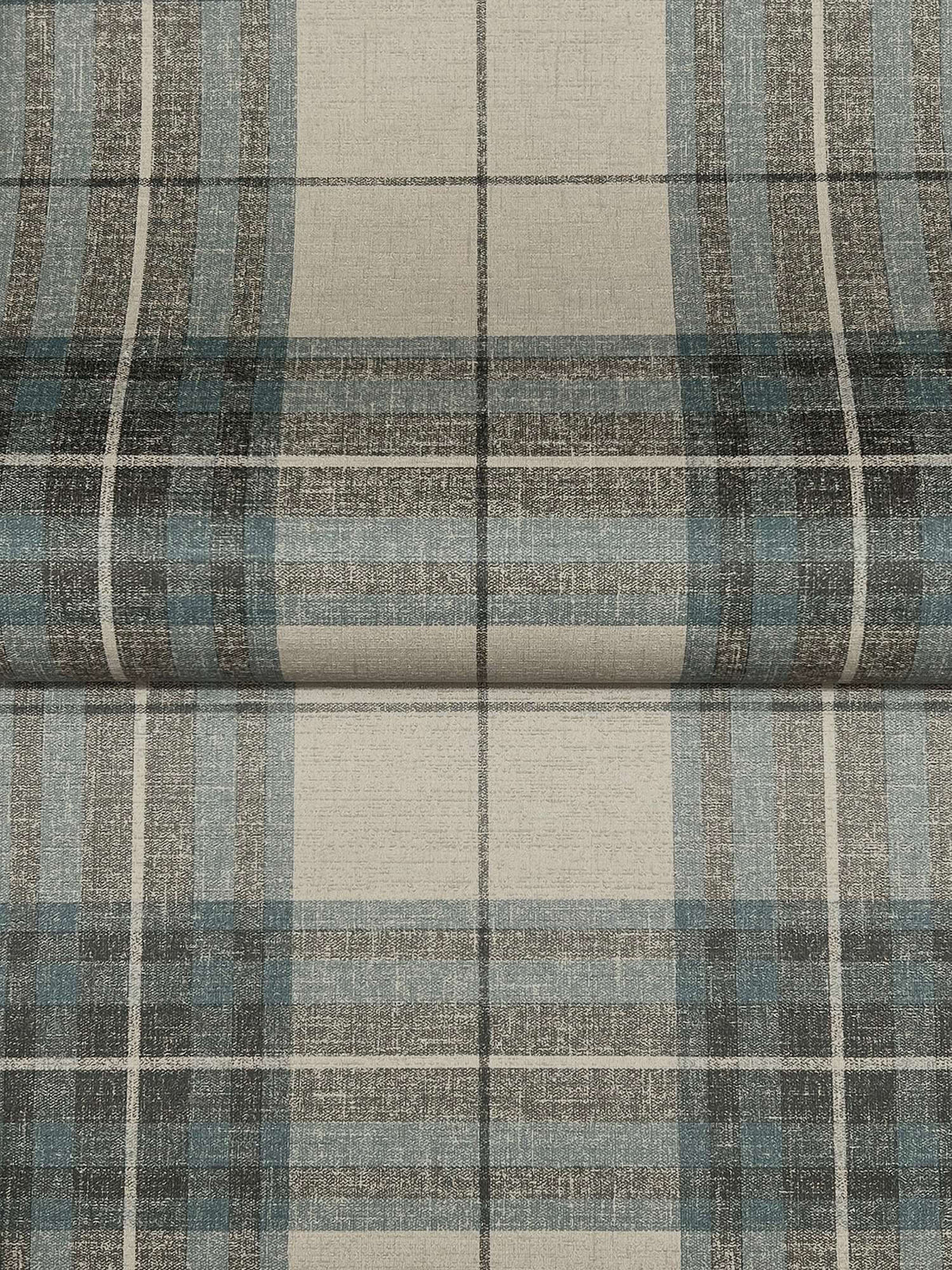 Chesapeake Plaid & Stripe Cabin Check Wallpaper Sample - Teal