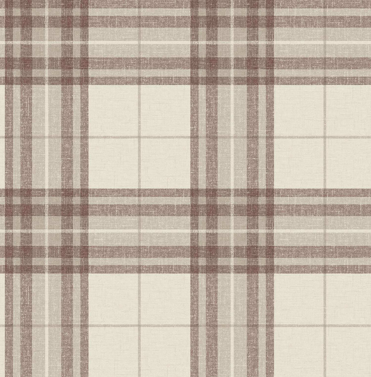 Chesapeake Plaid & Stripe Cabin Check Wallpaper Sample - Rust