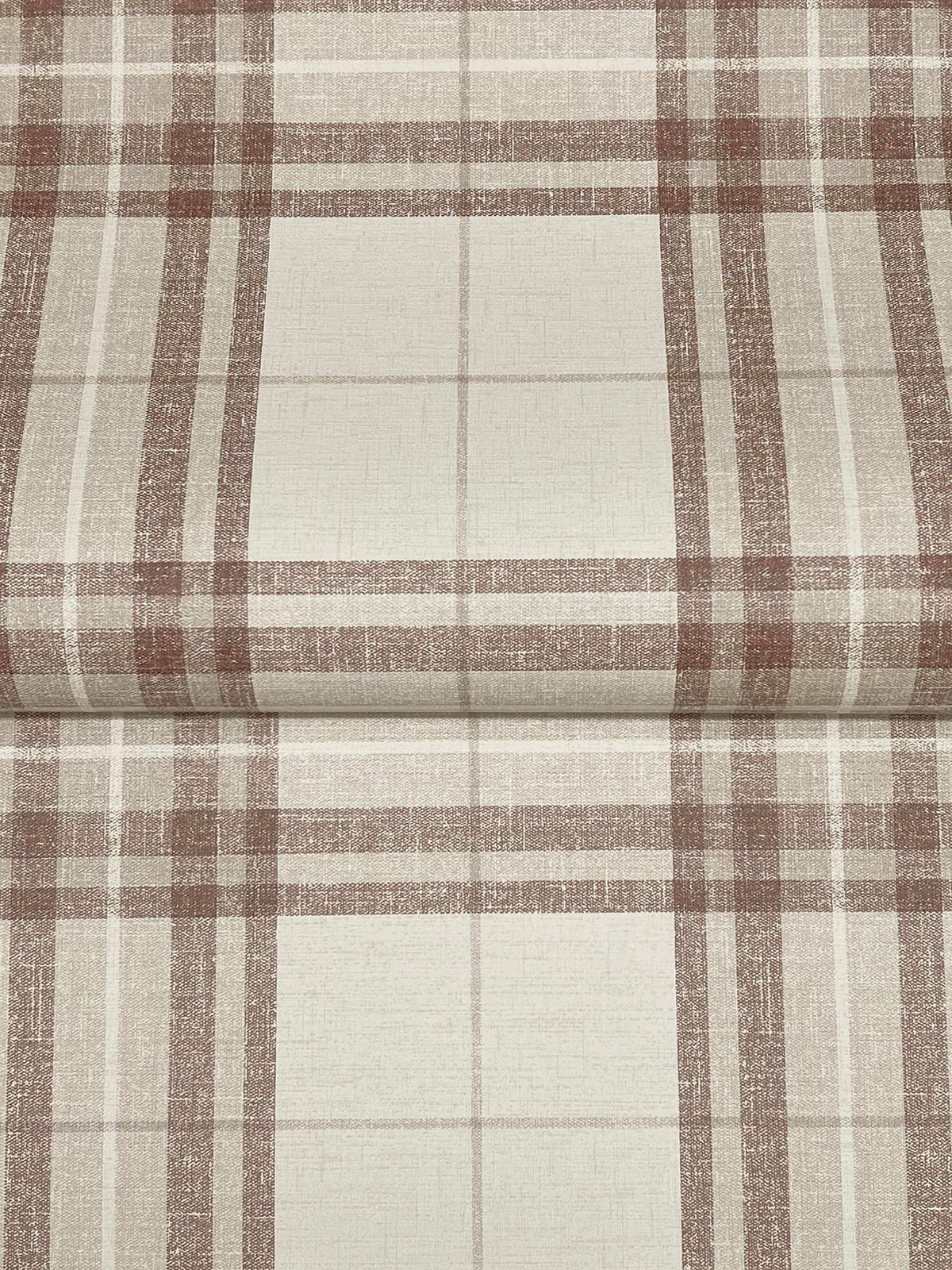 Chesapeake Plaid & Stripe Cabin Check Wallpaper Sample - Rust