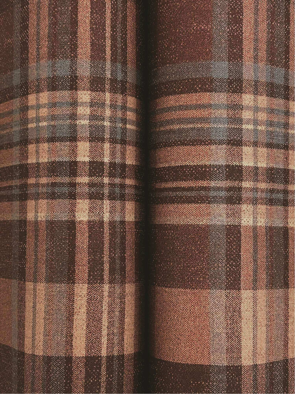 Chesapeake Plaid & Stripe Dutton Flannel Wallpaper - Rust