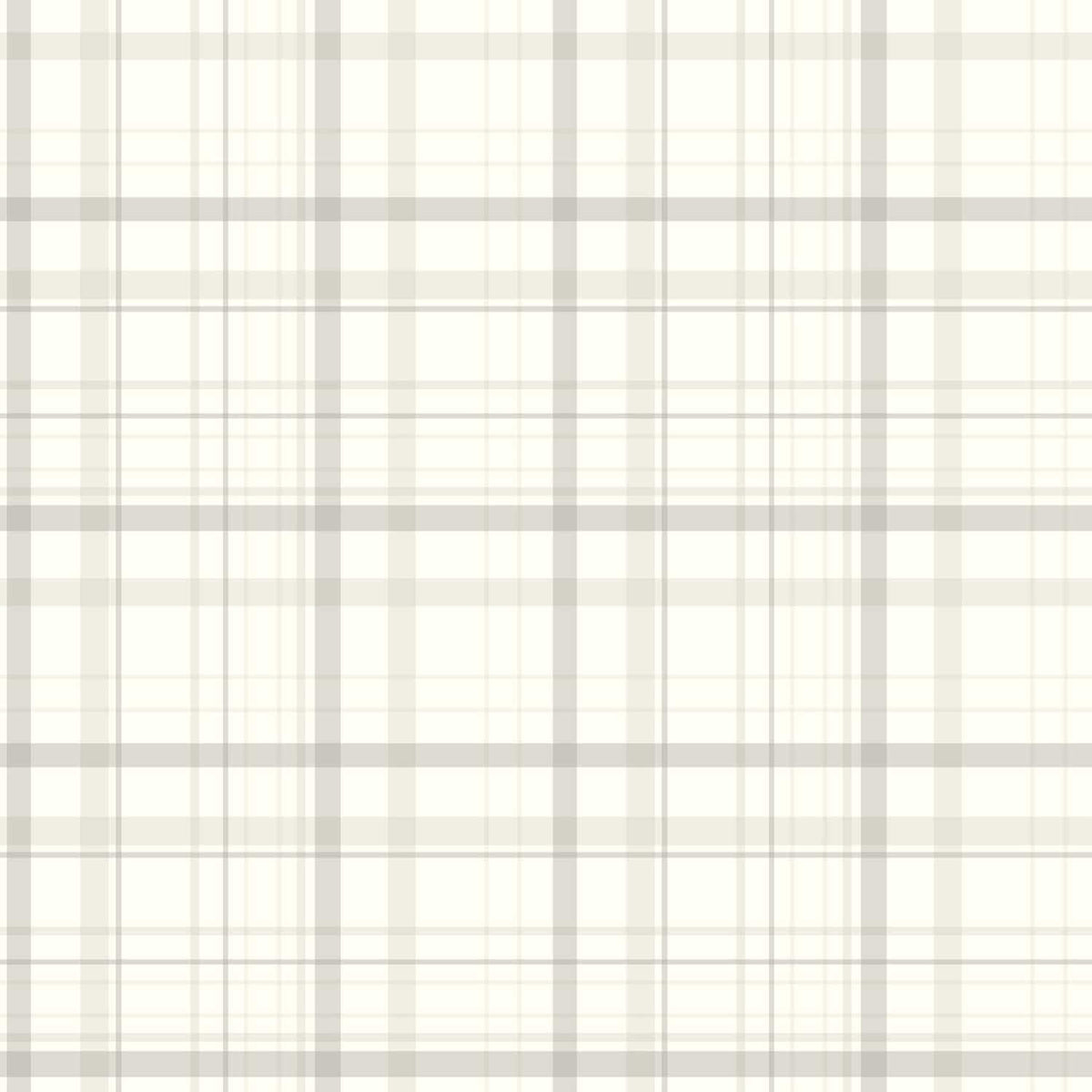 Chesapeake Plaid & Stripe Burgess Wallpaper Sample - Light Gray