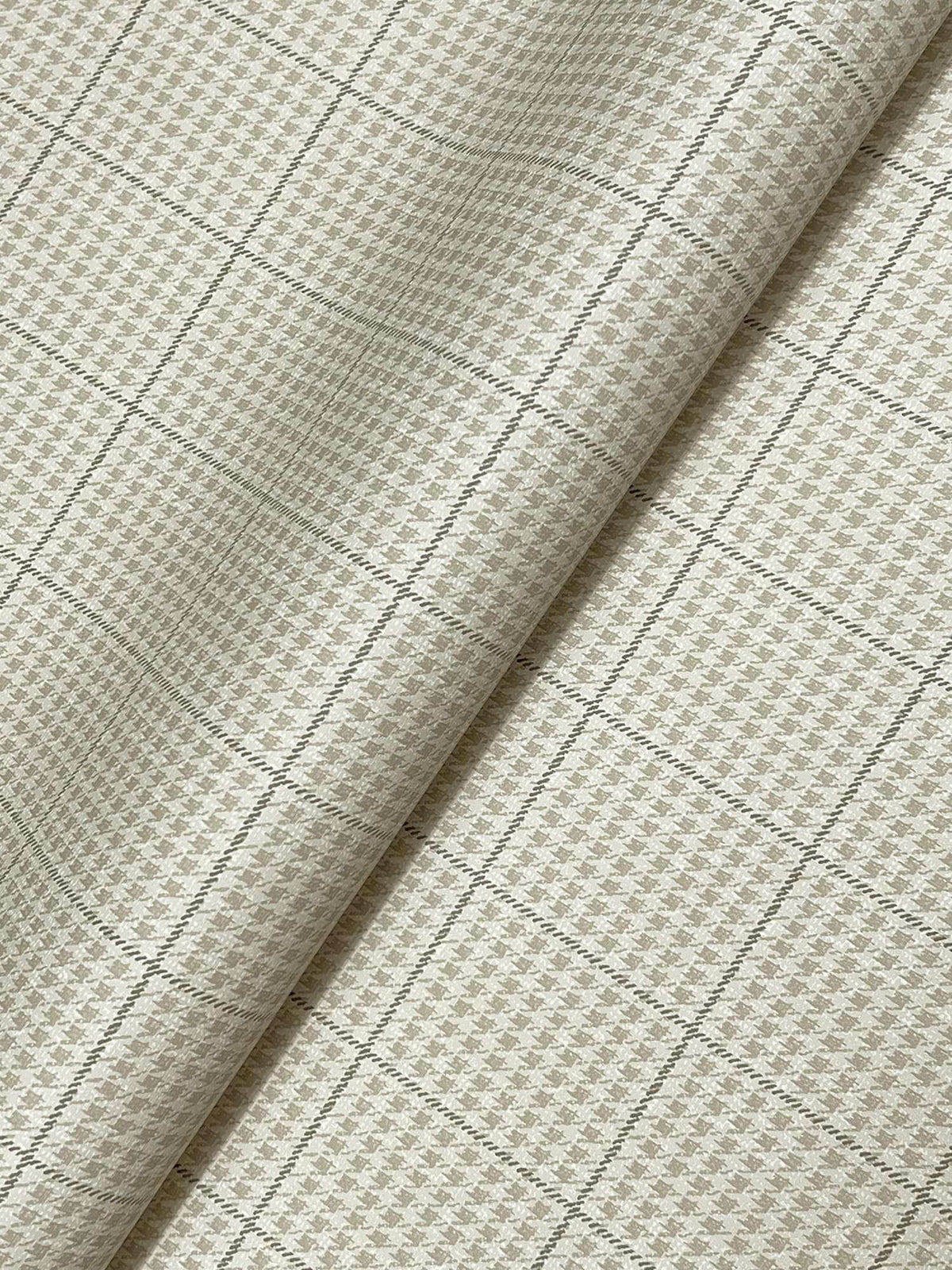 Chesapeake Plaid & Stripe Prescott Wallpaper Sample - Taupe
