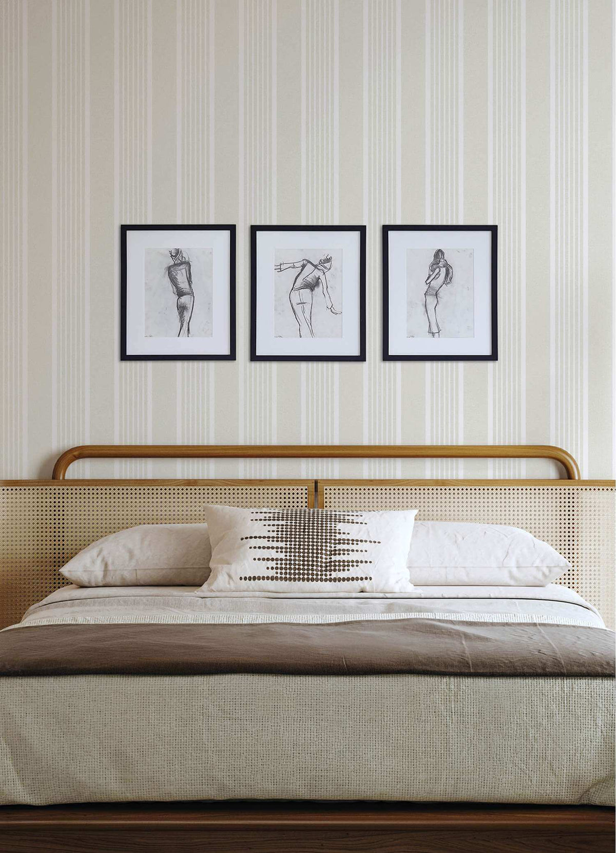 Chesapeake Plaid & Stripe Bingley Wallpaper - Beige