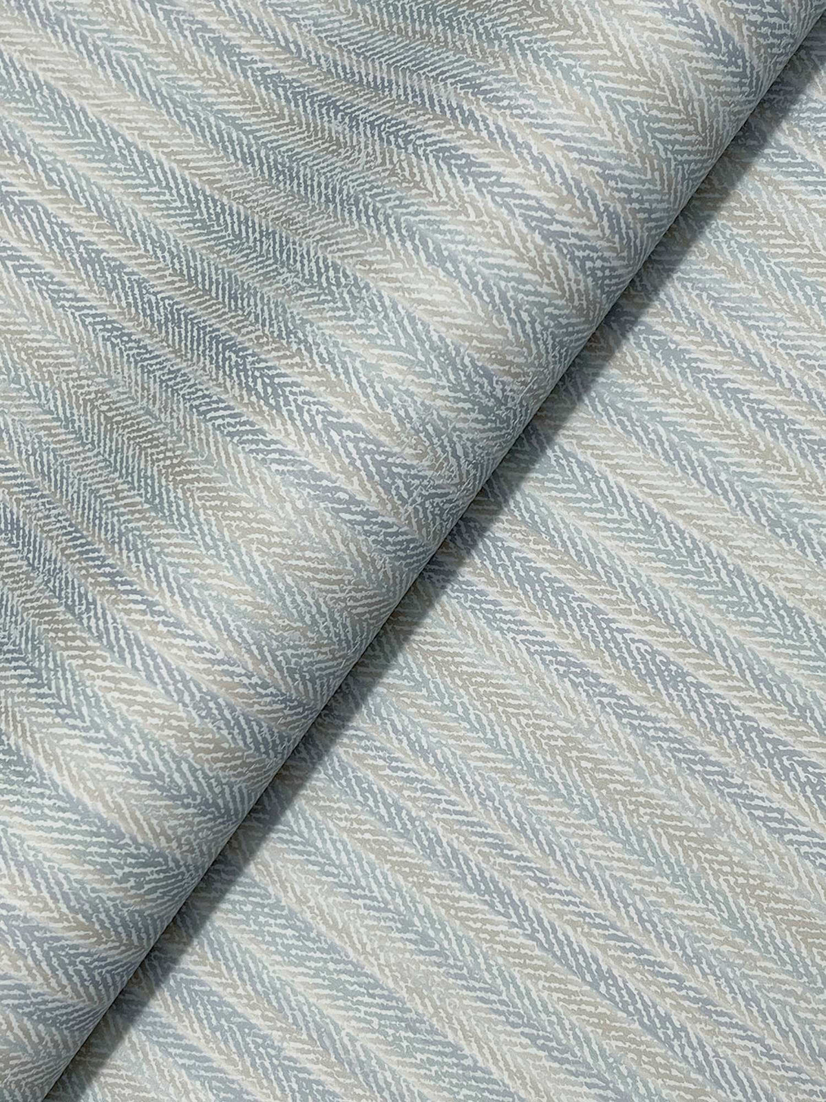 Chesapeake Plaid & Stripe Stokes Chevron Wallpaper Sample - Blue