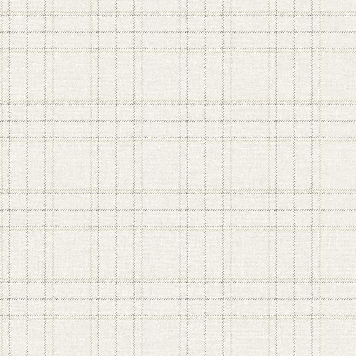 Chesapeake Plaid & Stripe Fox Hollow Wallpaper Sample - Ivory
