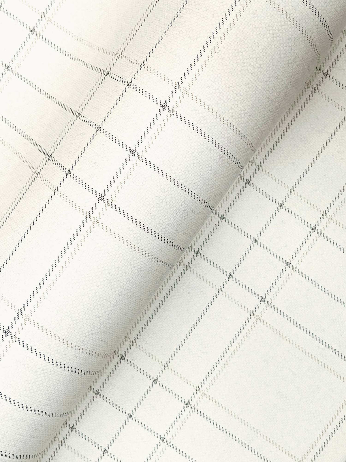 Chesapeake Plaid & Stripe Fox Hollow Wallpaper Sample - Ivory