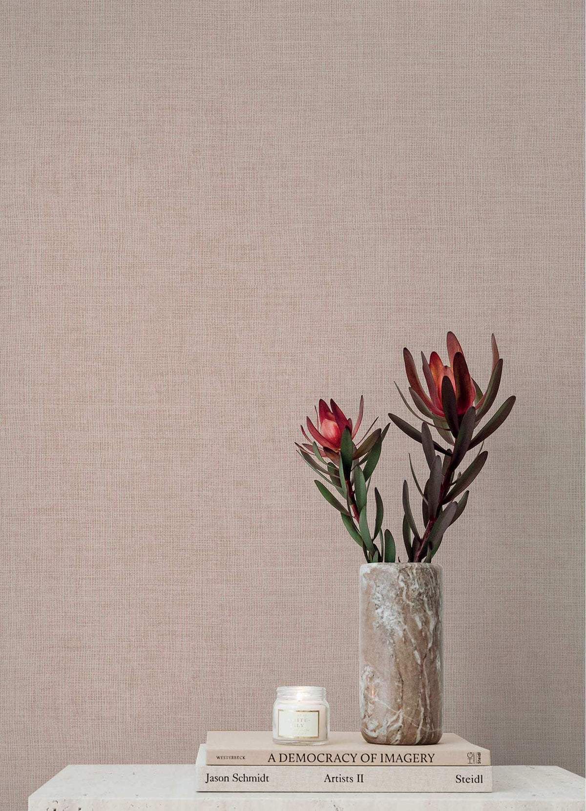 A-Street Prints Portofino Alba Weave Wallpaper - Blush