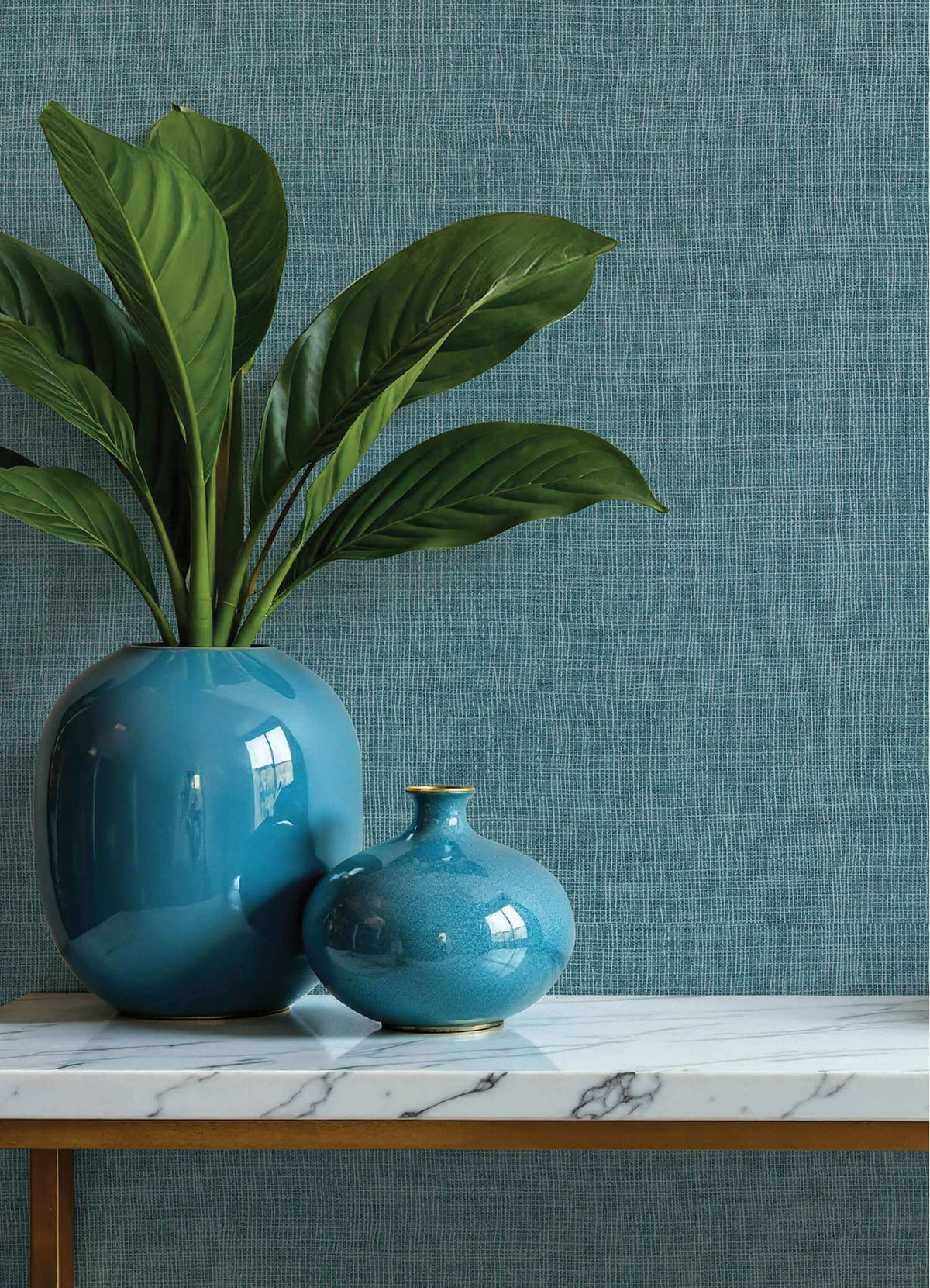 A-Street Prints Portofino Alba Weave Wallpaper Sample - Turquoise