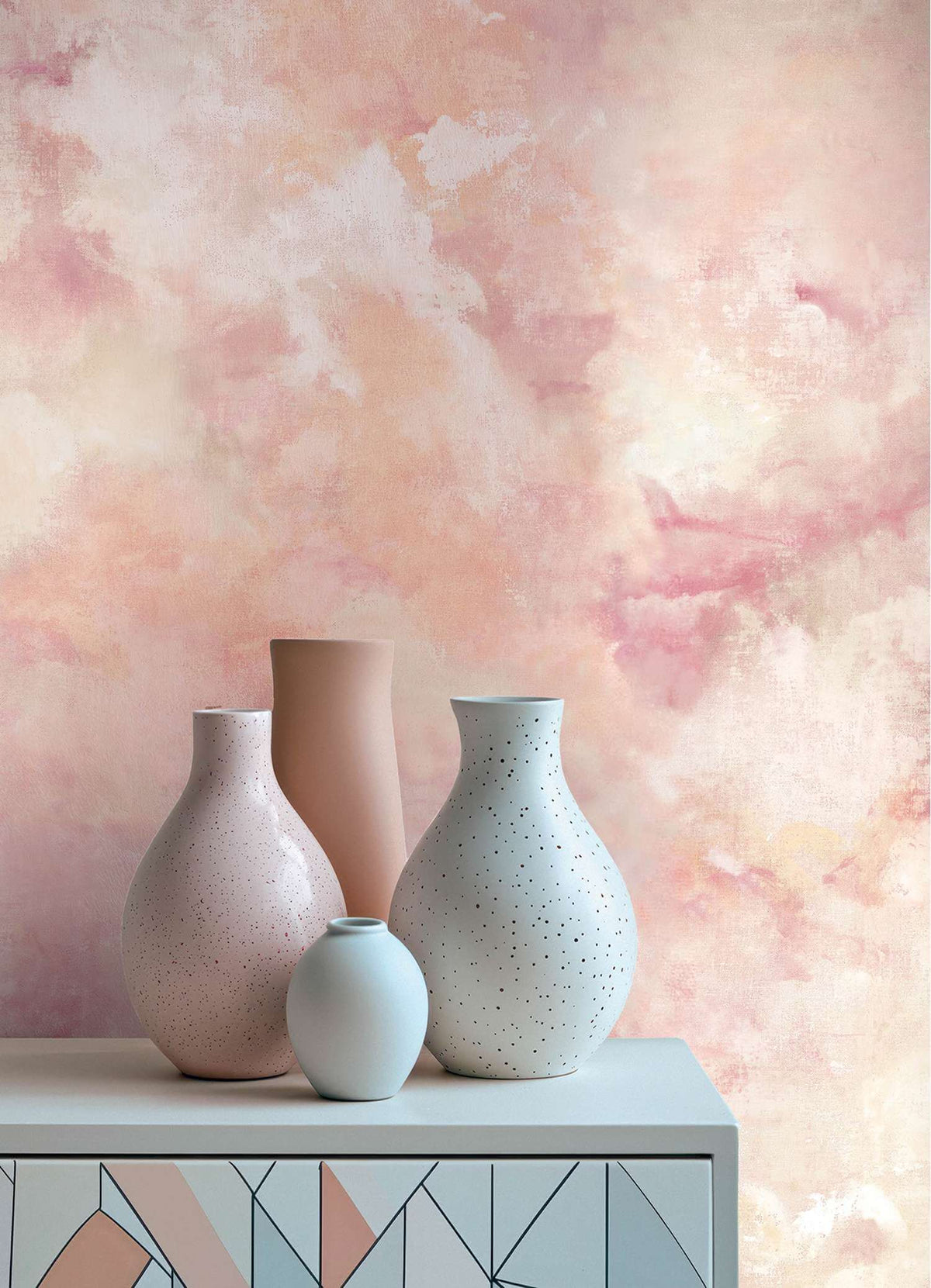 A-Street Prints Portofino Aria Abstract Wallpaper - Pink