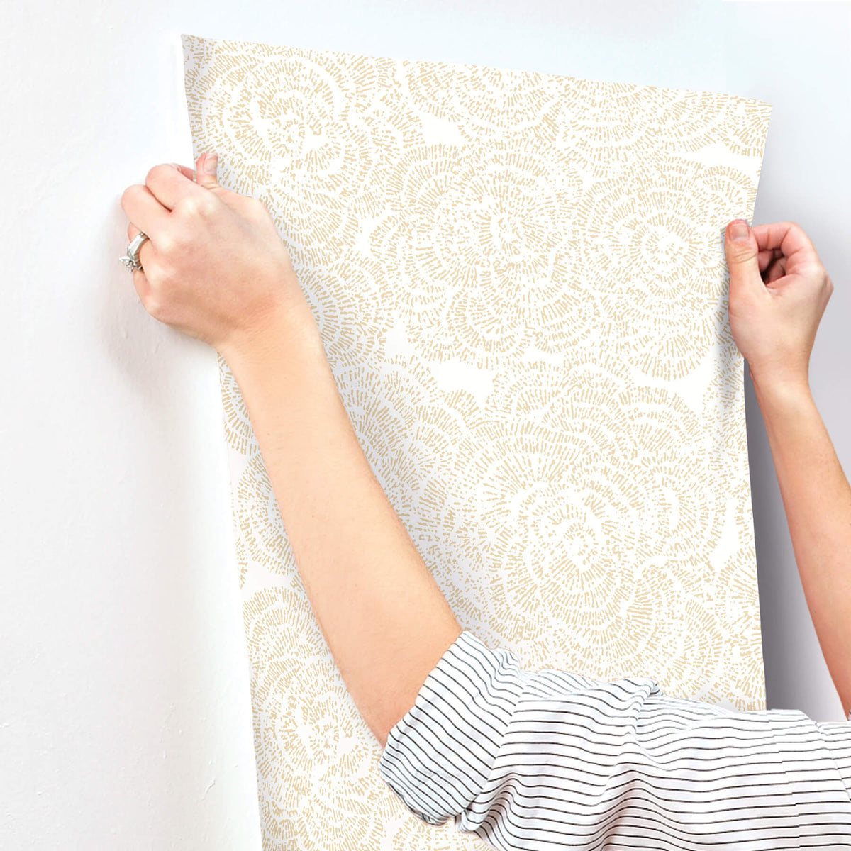 A-Street Prints Kaleidoscope Ambroise Floral Wallpaper - Butter