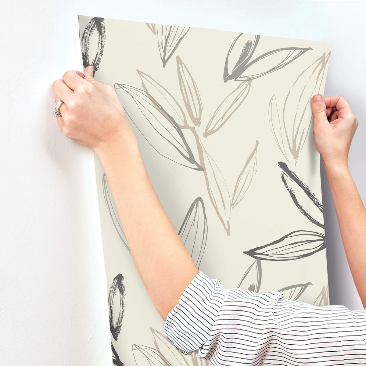 A-Street Prints Kaleidoscope Kenia Leaf Wallpaper - Neutral