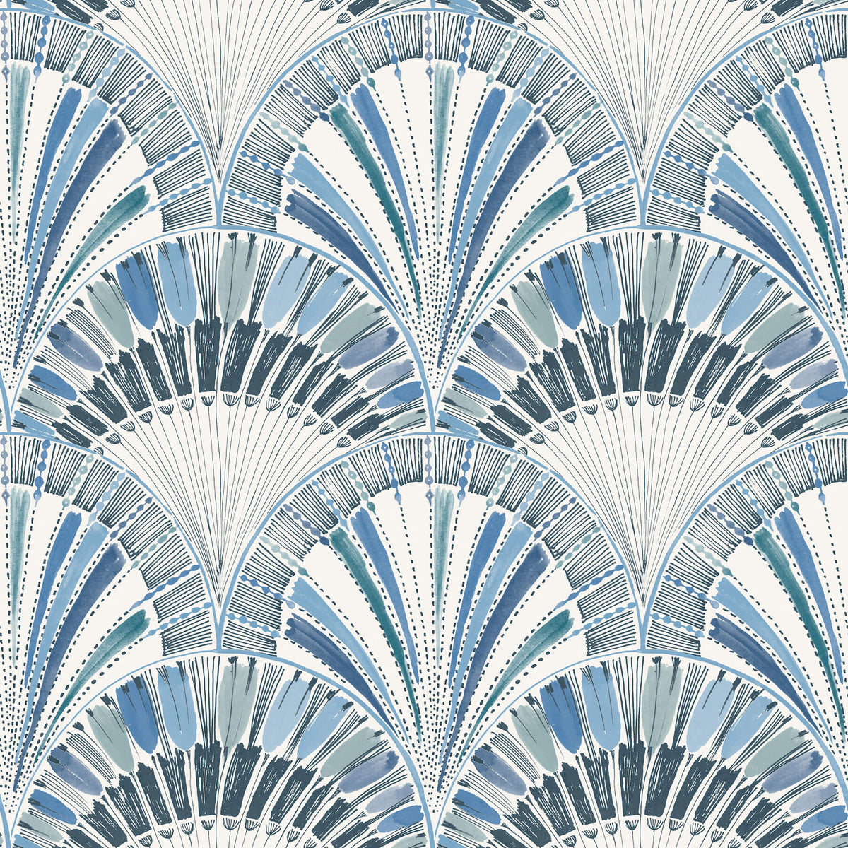 A-Street Prints Kaleidoscope Myla Wallpaper Sample - Blue