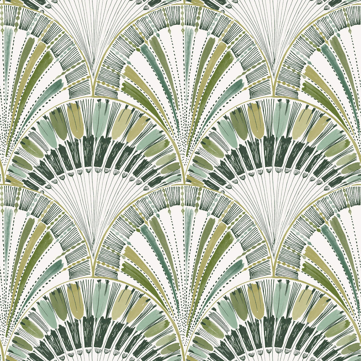 A-Street Prints Kaleidoscope Myla Wallpaper - Green