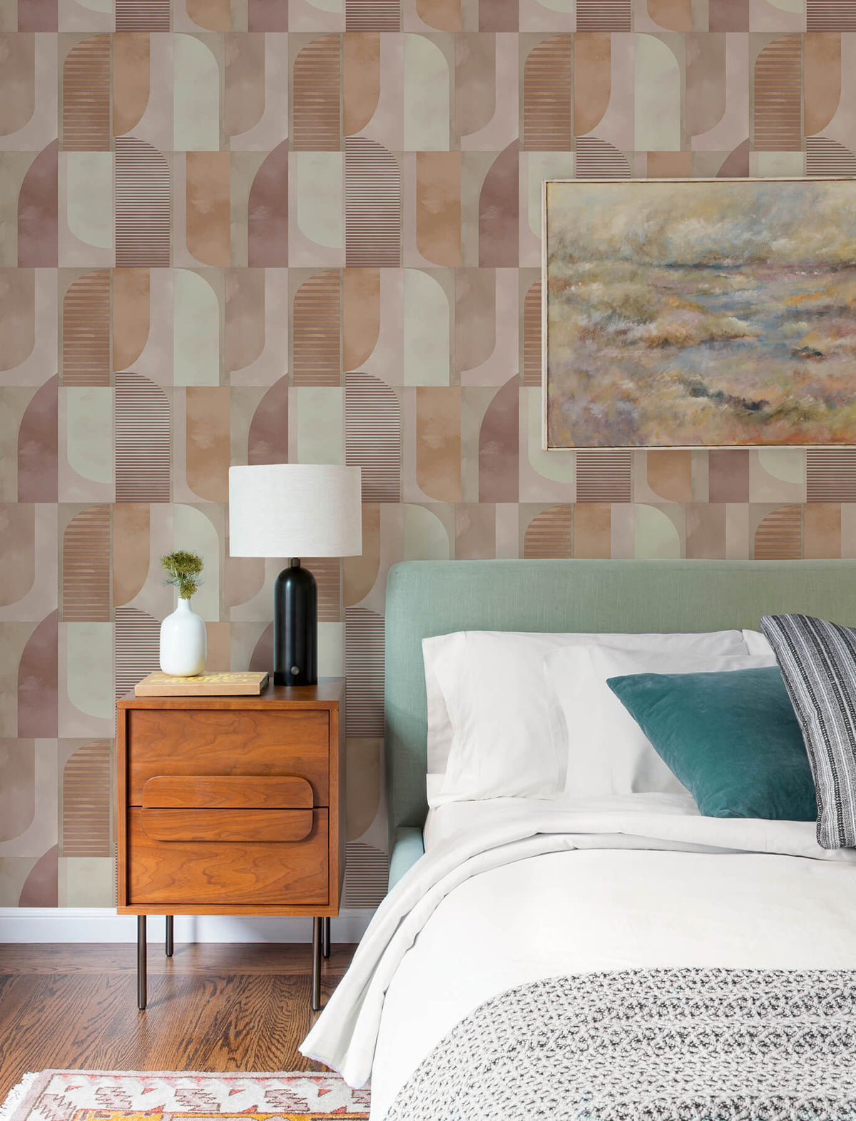 A-Street Prints Kaleidoscope Otto Geometric Wallpaper - Raspberry