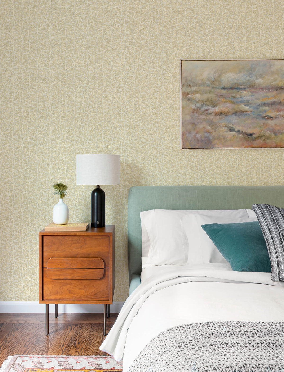A-Street Prints Kaleidoscope Layton Vines Wallpaper - Butter