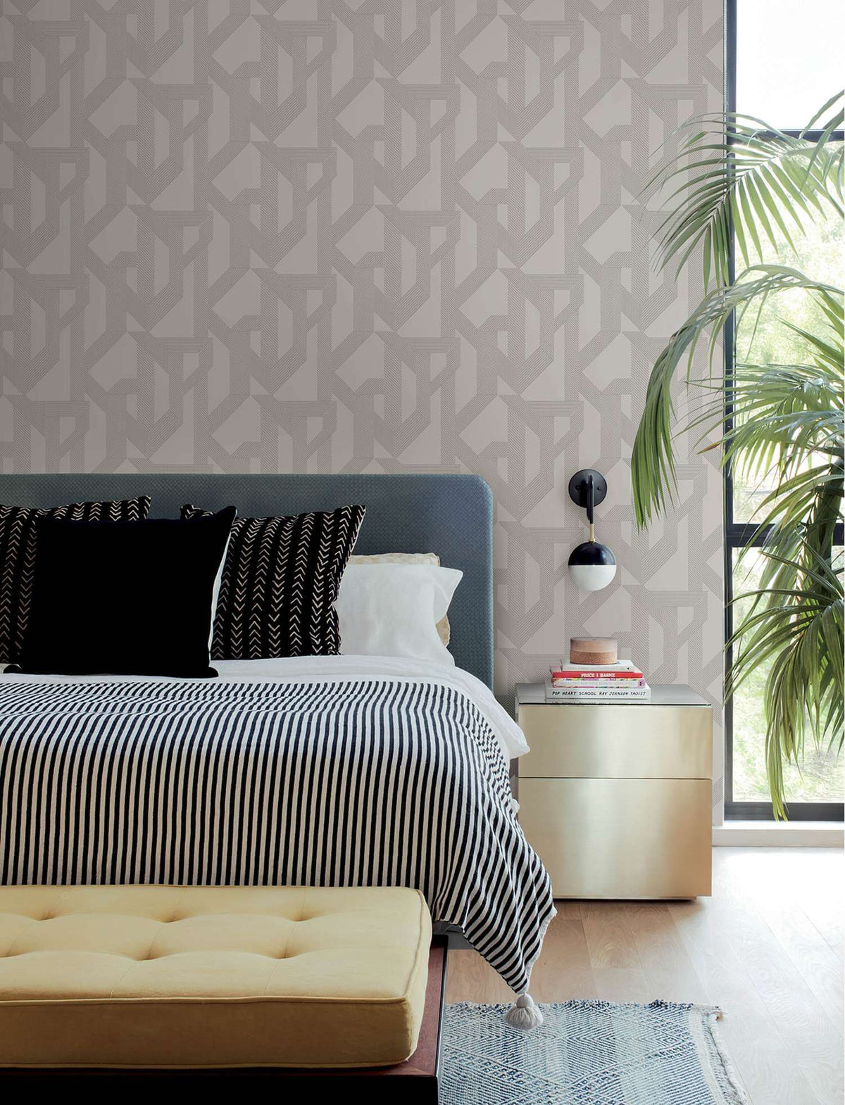 A-Street Prints Moderne Deco Franz Geometric Wallpaper - Dove
