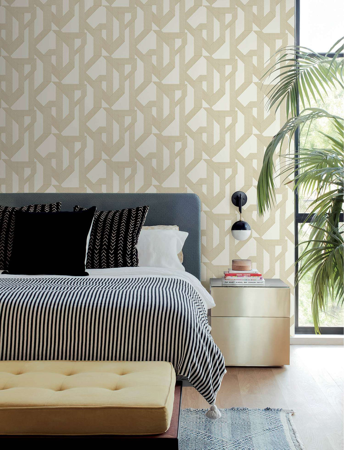A-Street Prints Moderne Deco Franz Wallpaper Sample - Gold
