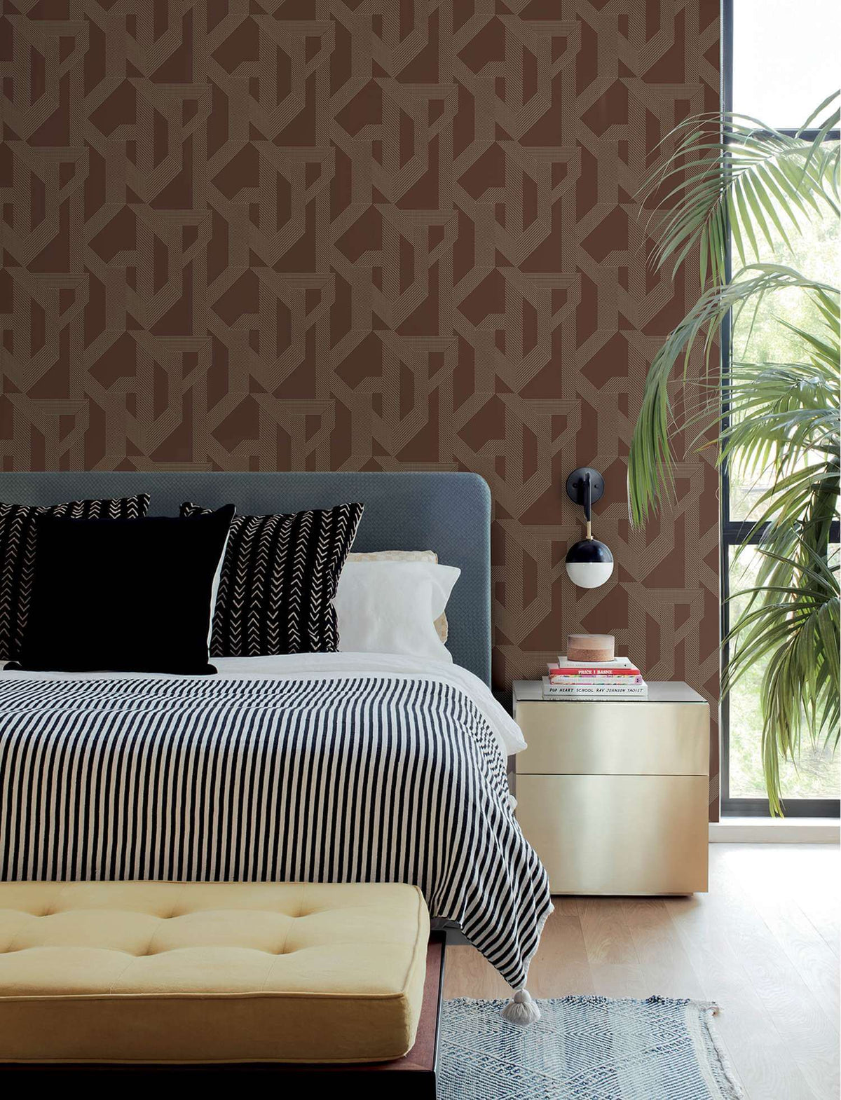 A-Street Prints Moderne Deco Franz Wallpaper Sample - Maroon