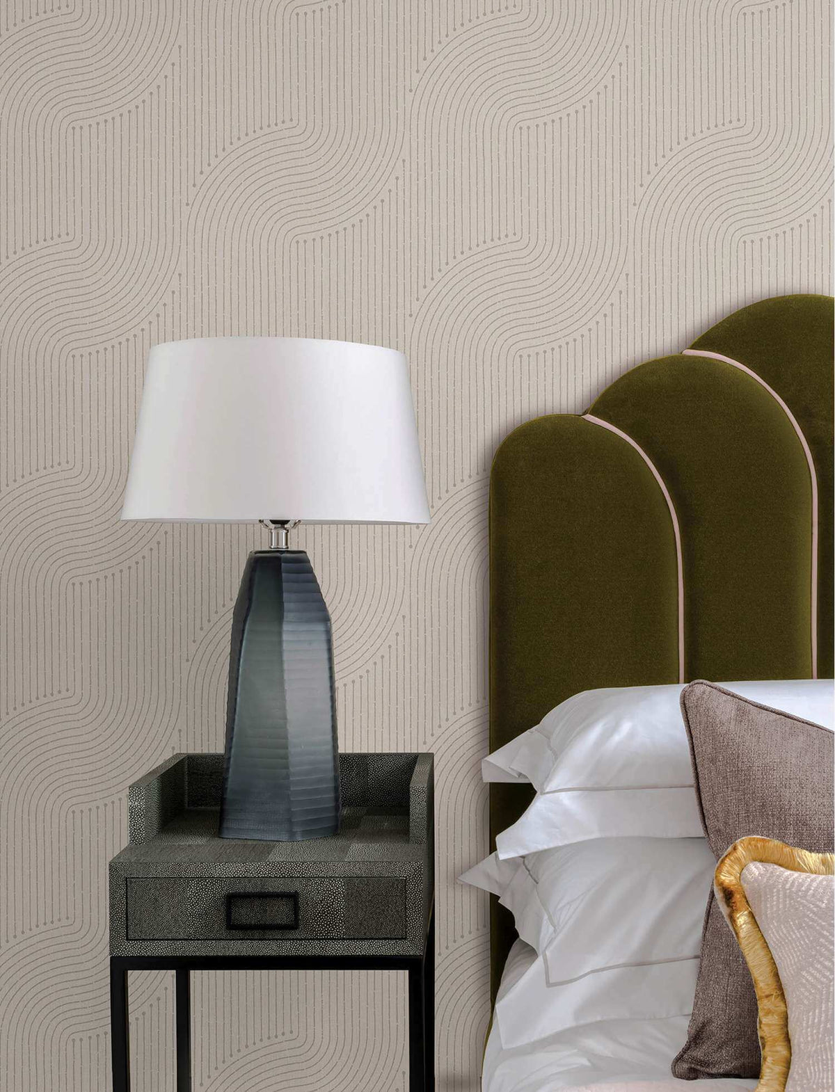 A-Street Prints Moderne Deco Braddock Wallpaper Sample - Dove