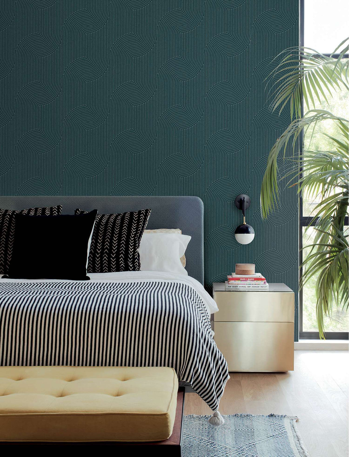 A-Street Prints Moderne Deco Braddock Wallpaper - Teal