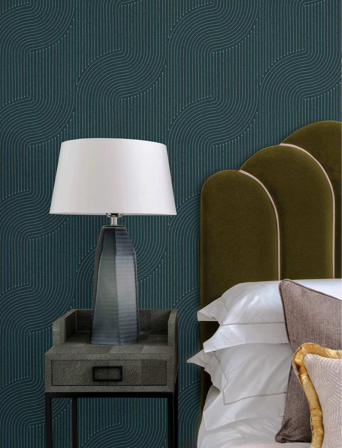A-Street Prints Moderne Deco Braddock Wallpaper - Teal