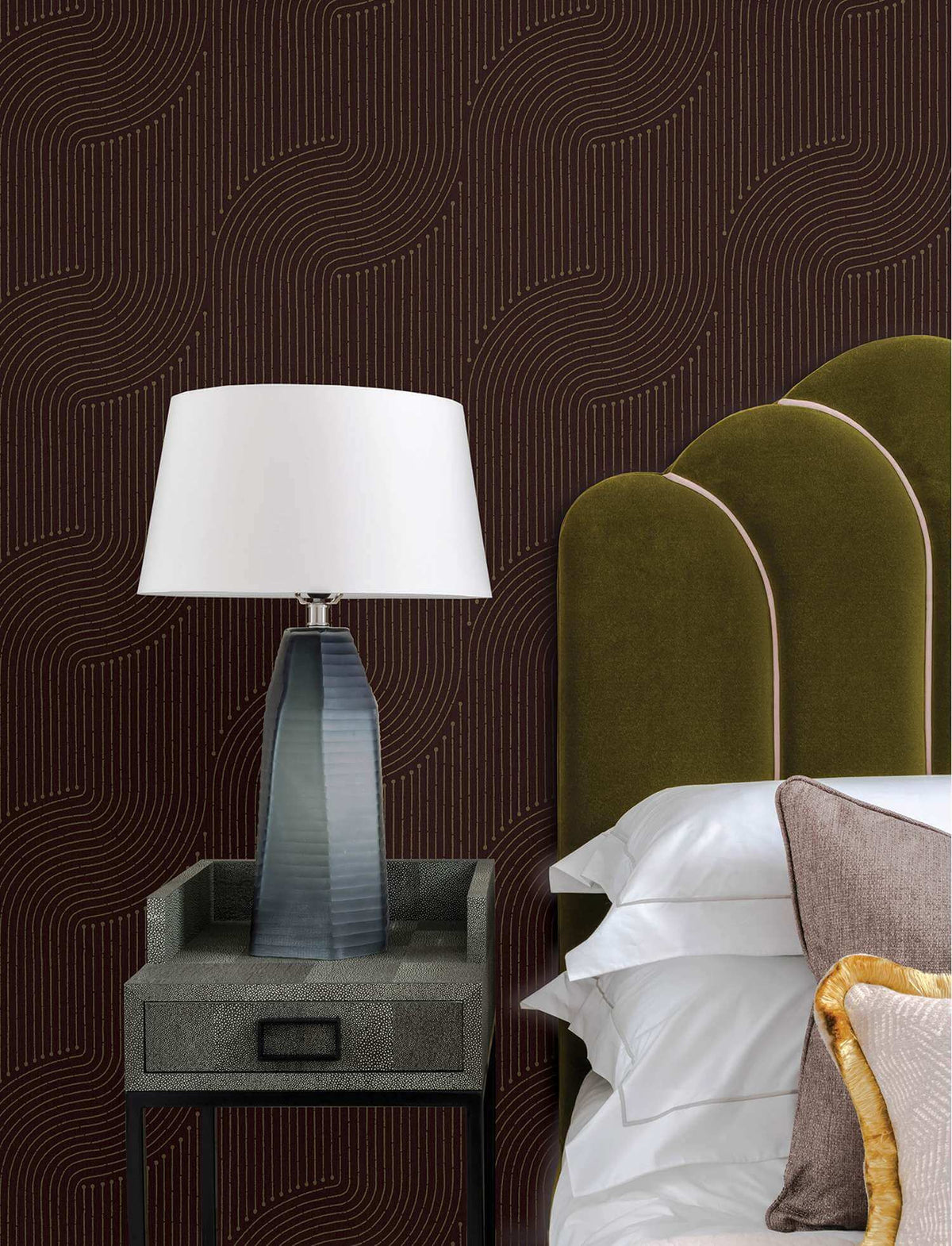 A-Street Prints Moderne Deco Braddock Wallpaper Sample - Merlot
