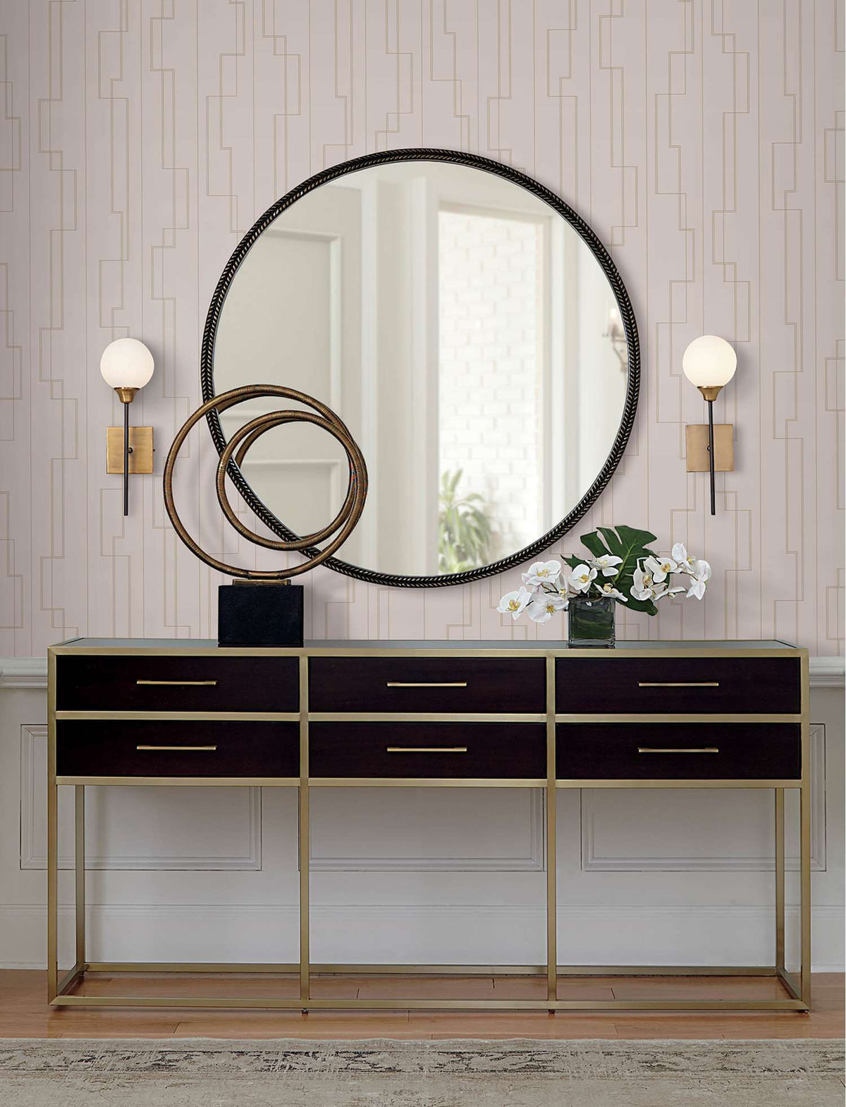 A-Street Prints Moderne Deco Anson Wallpaper Sample - Blush