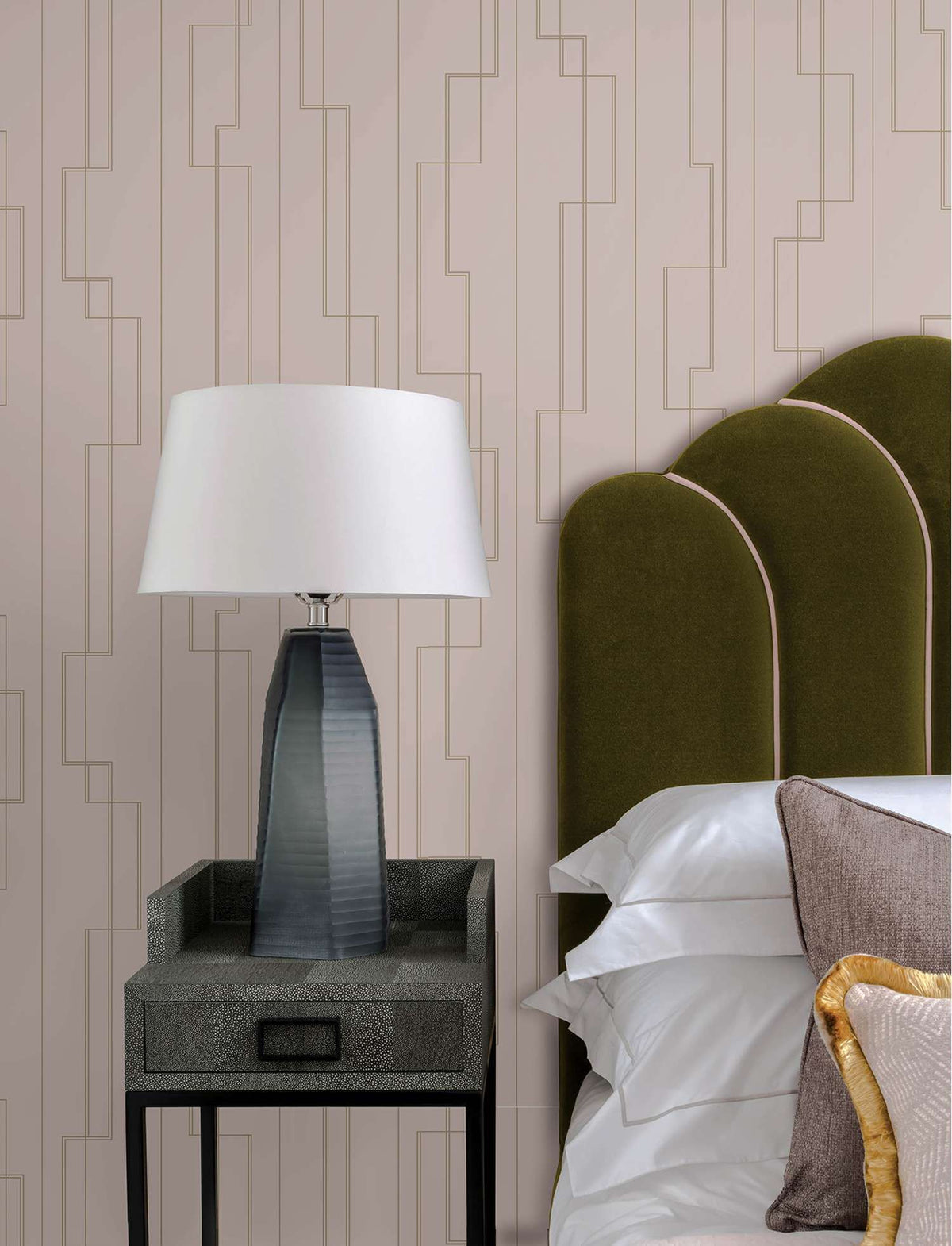 A-Street Prints Moderne Deco Anson Wallpaper Sample - Blush