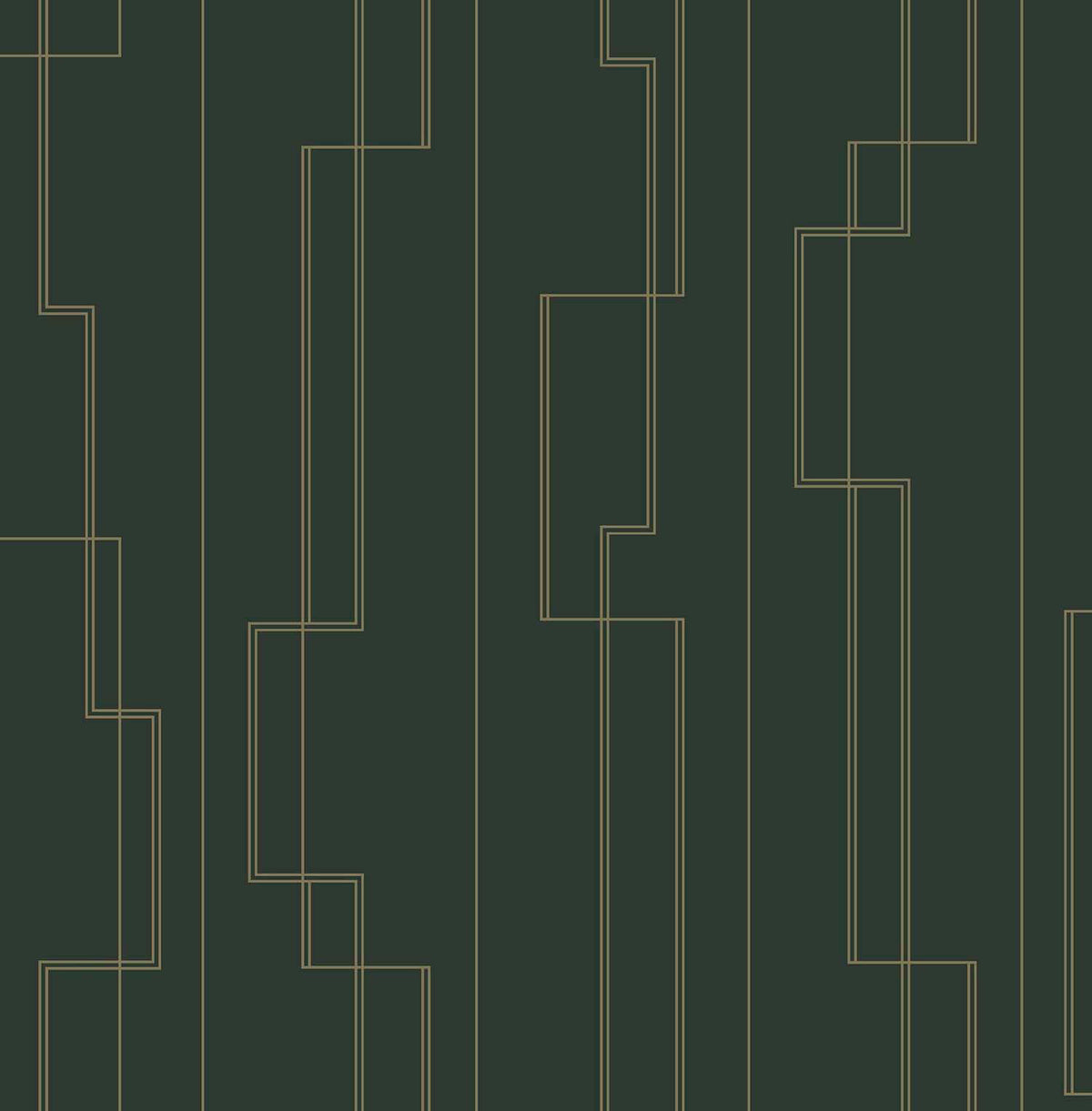 A-Street Prints Moderne Deco Anson Wallpaper - Evergreen