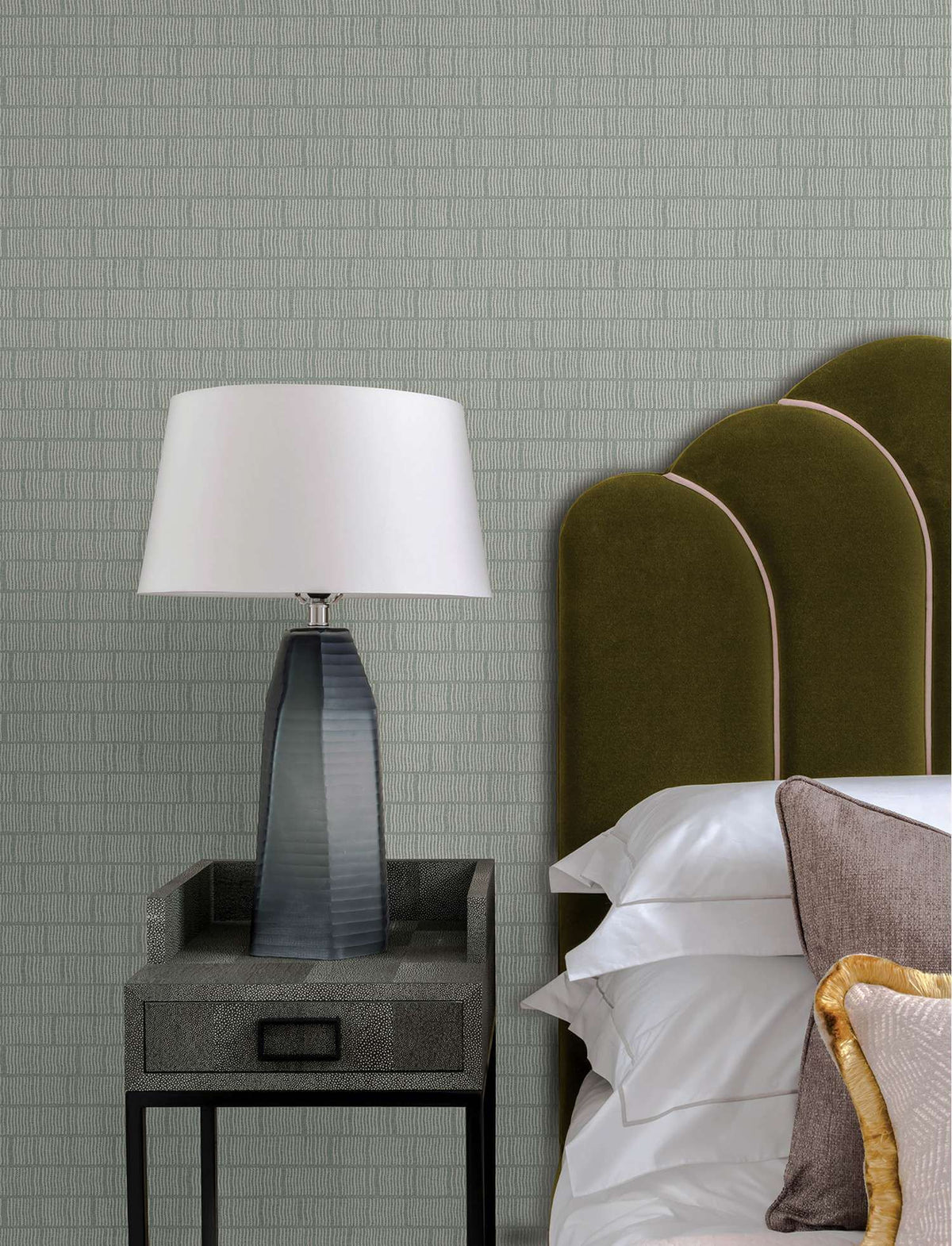 A-Street Prints Moderne Deco Collis Stripe Wallpaper - Green