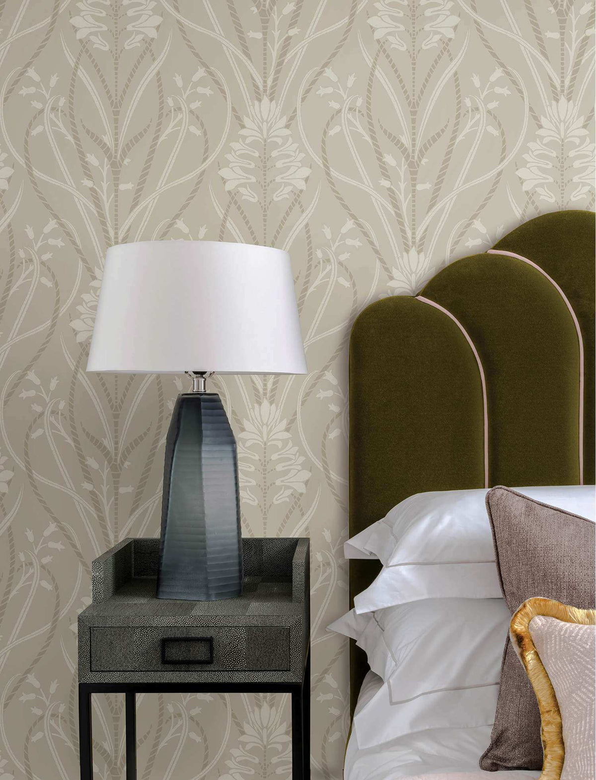 A-Street Prints Moderne Deco Rosalind Wallpaper - Dove