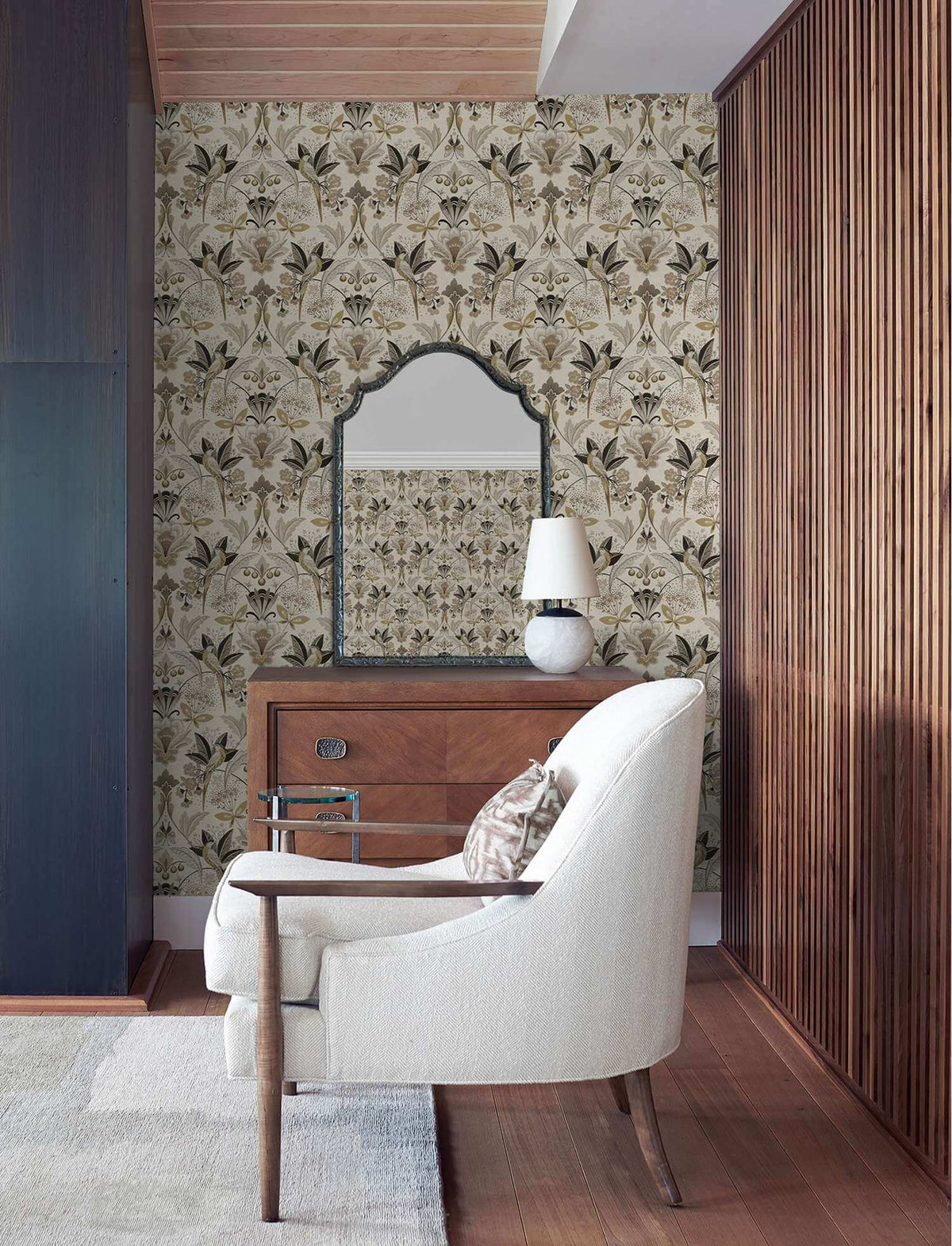 A-Street Prints Moderne Deco Bernadette Garden Wallpaper - Black