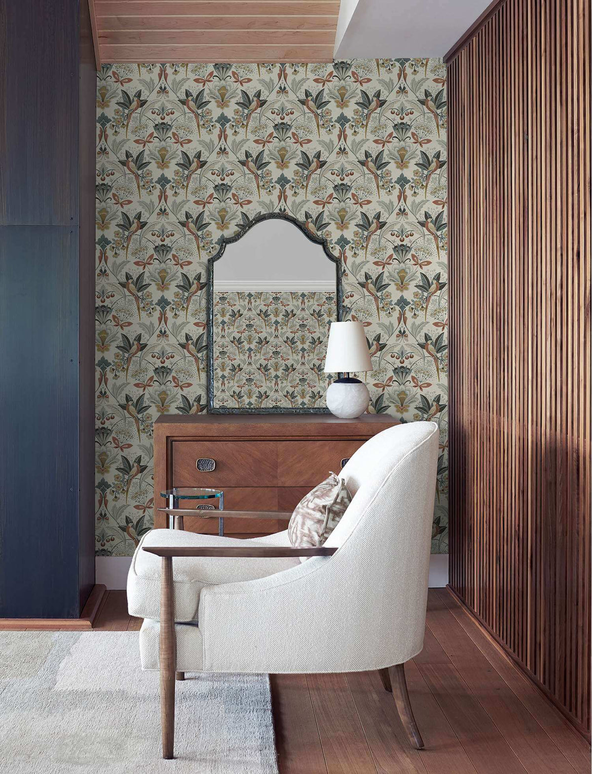 A-Street Prints Moderne Deco Bernadette Garden Wallpaper - Rose