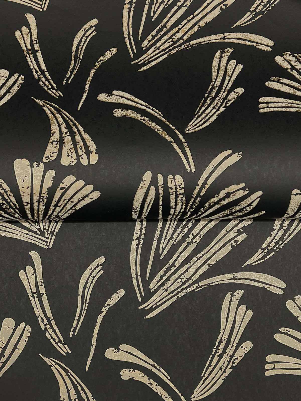 A-Street Prints Moderne Deco Ermine Wallpaper Sample - Black