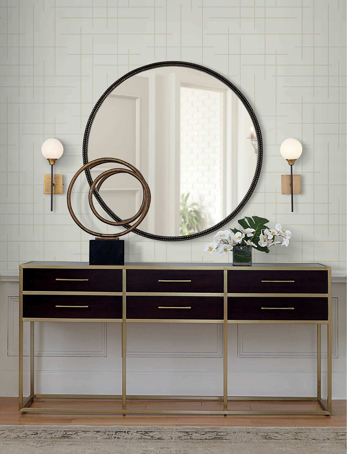 A-Street Prints Moderne Deco Wylie Wallpaper Sample - Metallic