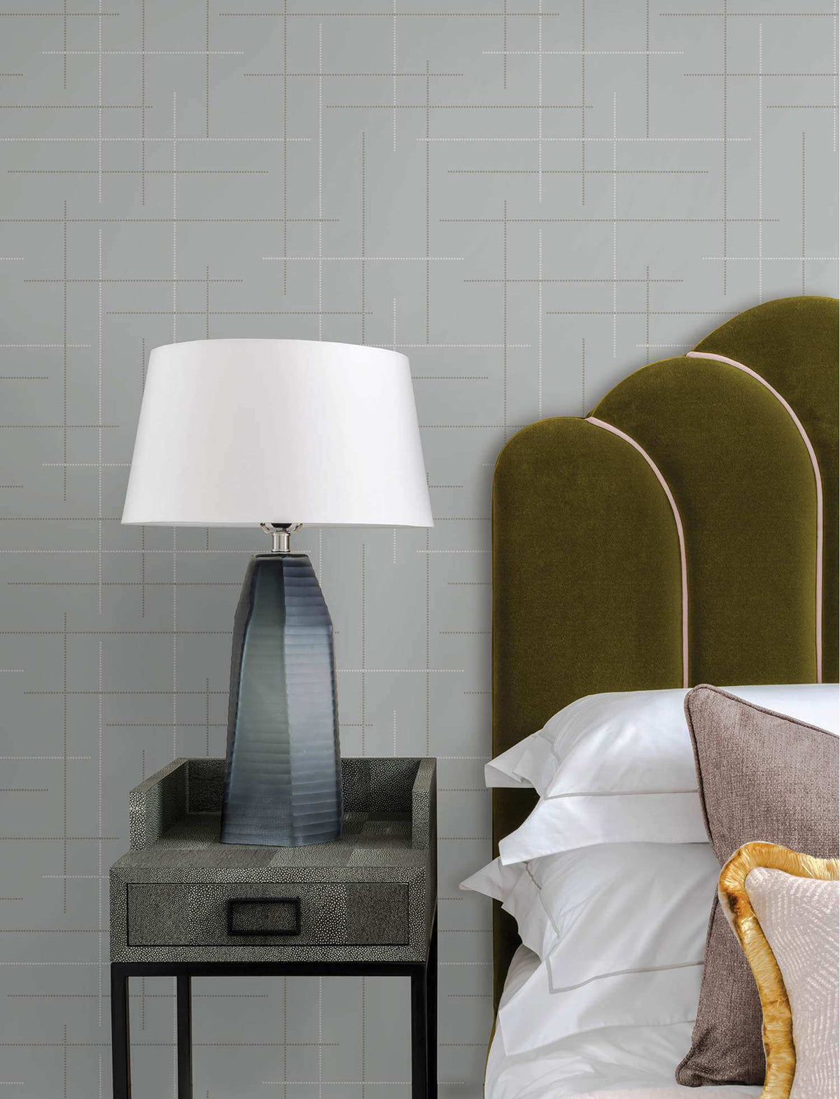 A-Street Prints Moderne Deco Wylie Wallpaper - Light Blue
