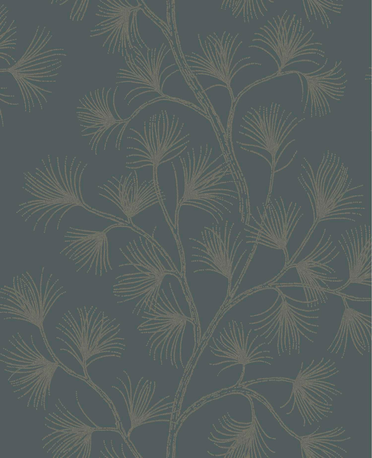 A-Street Prints Moderne Deco Kismine Botanical Wallpaper - Slate