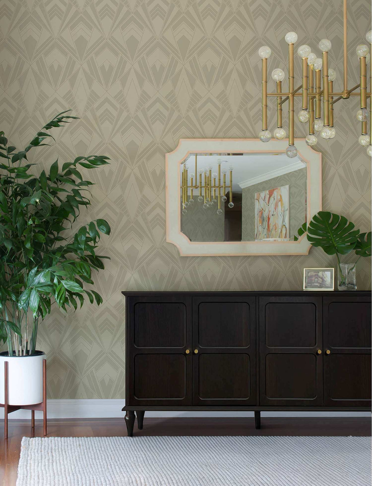 A-Street Prints Moderne Deco Allenby Wallpaper Sample - Khaki