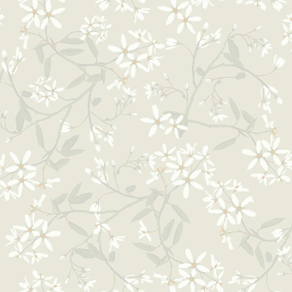 A-Street Prints Savanna Paradis Bouquet Wallpaper Sample - Dove