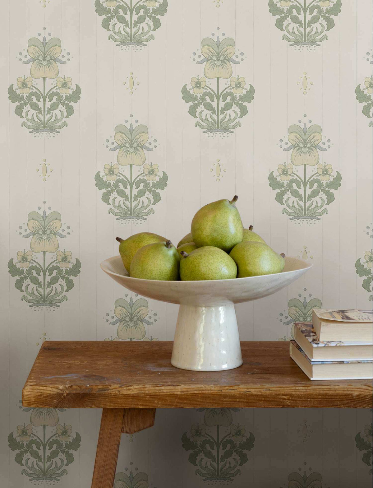 A-Street Prints Savanna Gullvie Pansies Wallpaper Sample - White