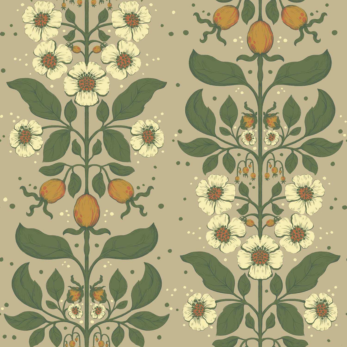 A-Street Prints Savanna Rosa Floral Wallpaper - Light Brown